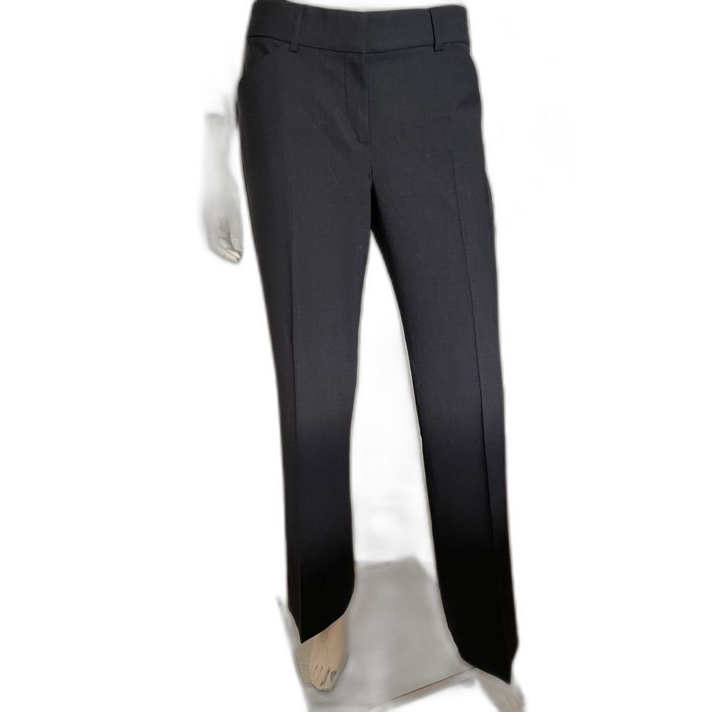 THEORY Black Wool Straight Leg Dress Pants